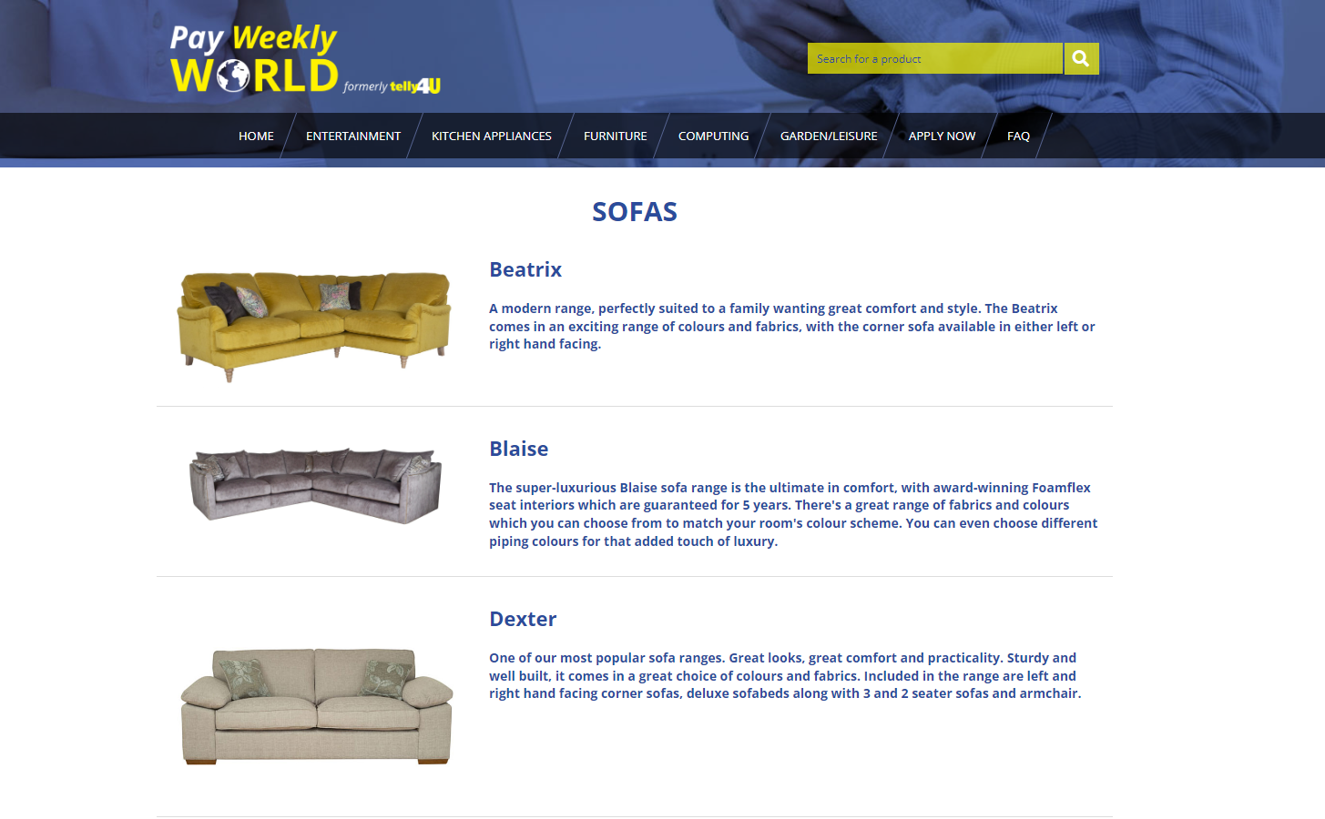 Sofas Top 8 Pay Weekly, Pay Monthly & Bad Credit Options Catalogues