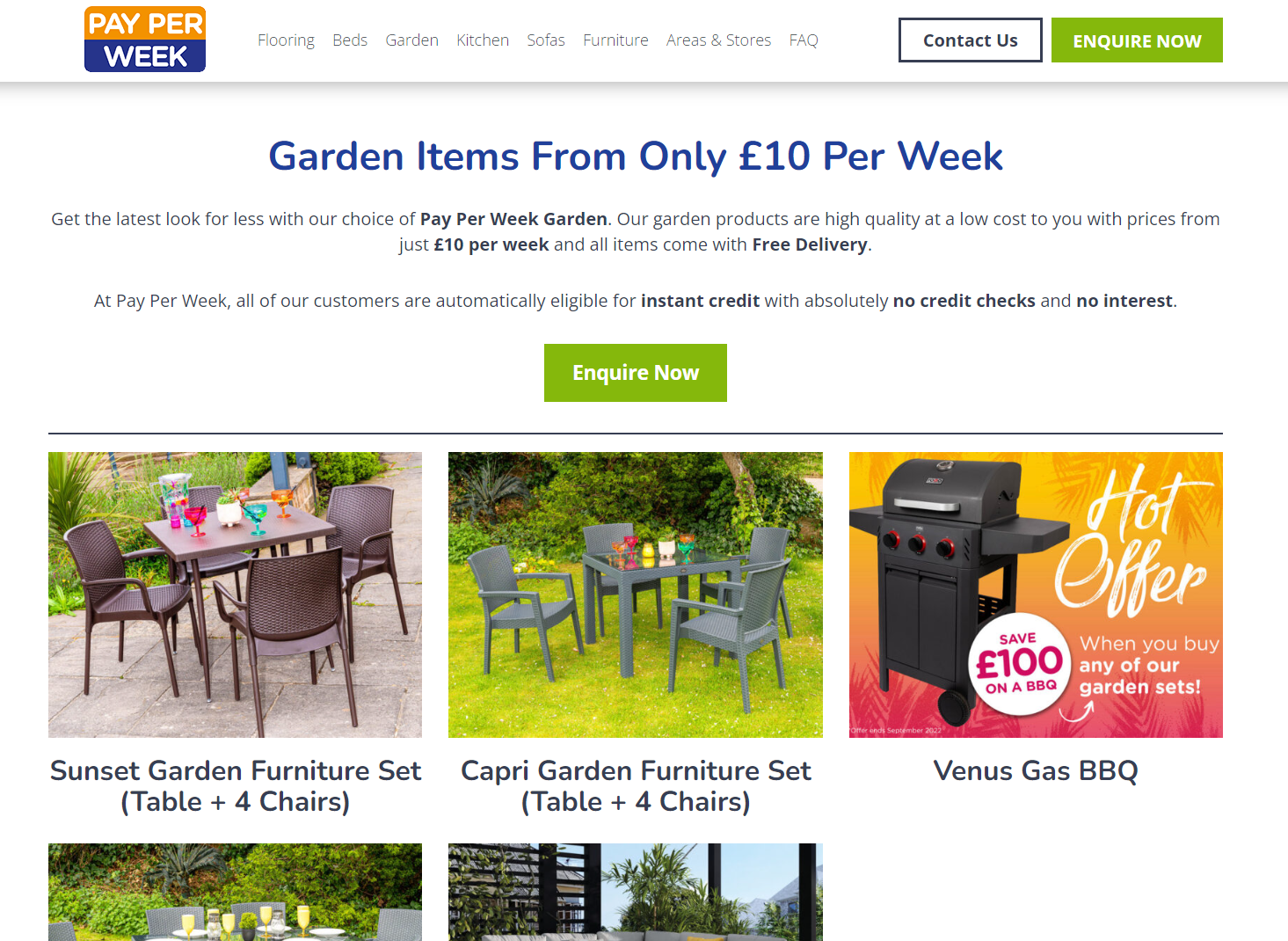Garden Furniture Pay Weekly, Pay Monthly & Bad Credit Options