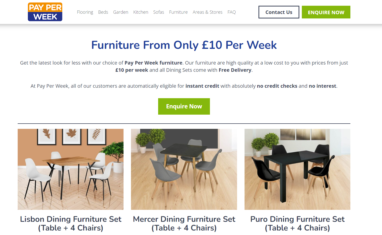 Tables & Chairs Top 5 Pay Weekly, Pay Monthly & Bad Credit Options