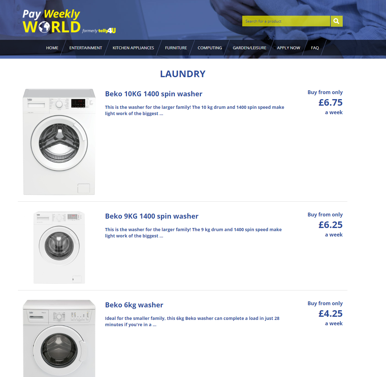 Washing Machines Top 6 Pay Weekly, Pay Monthly & Bad Credit Options