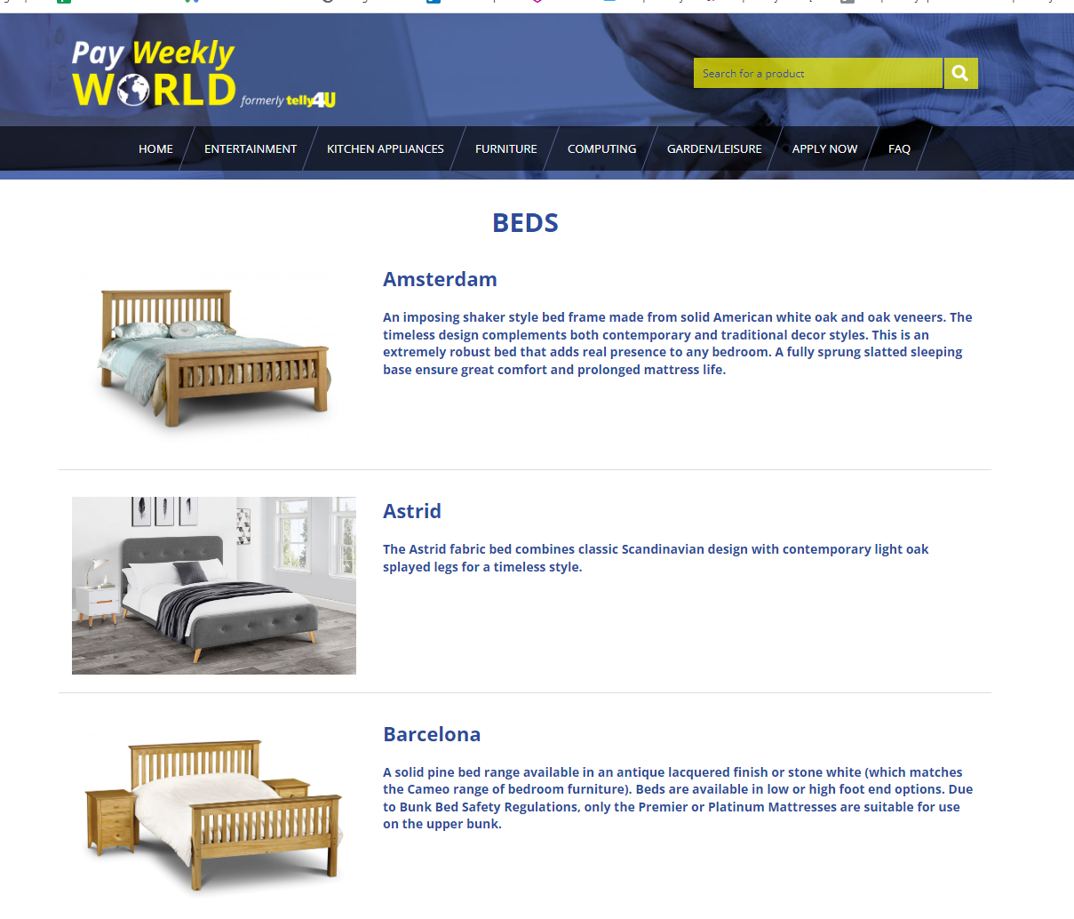 Beds Top 5 Pay Weekly, Pay Monthly & Bad Credit Options Catalogues